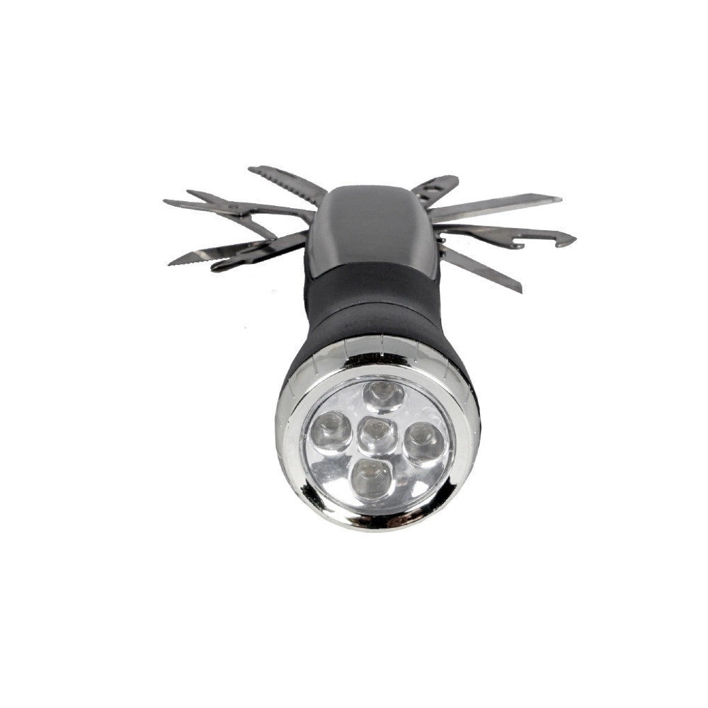 Trade Shop - Torcia Led Cree T6 5 Led Ricaricabile Con Coltellino Svizzero Campeggio Dt-2104 -
