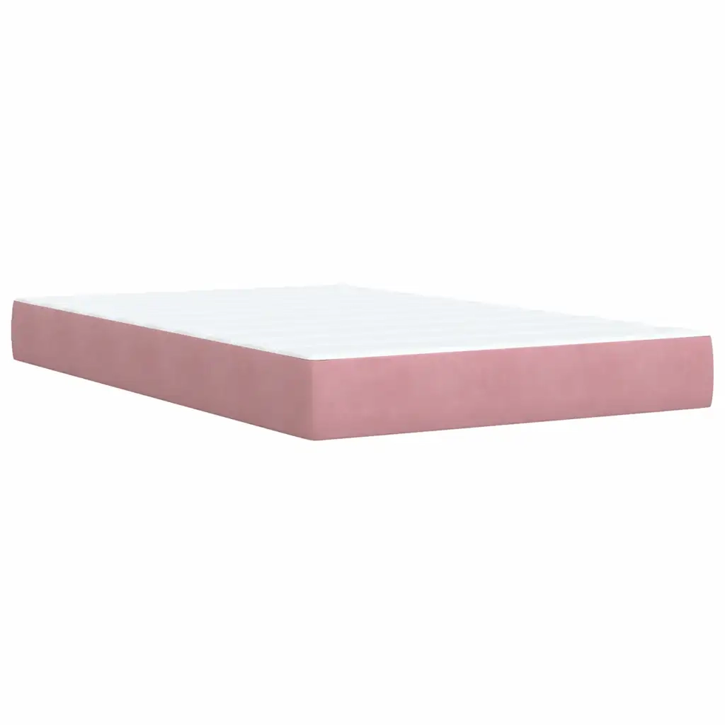 Giroletto a Molle con Materasso Rosa 120x190 cm in Velluto