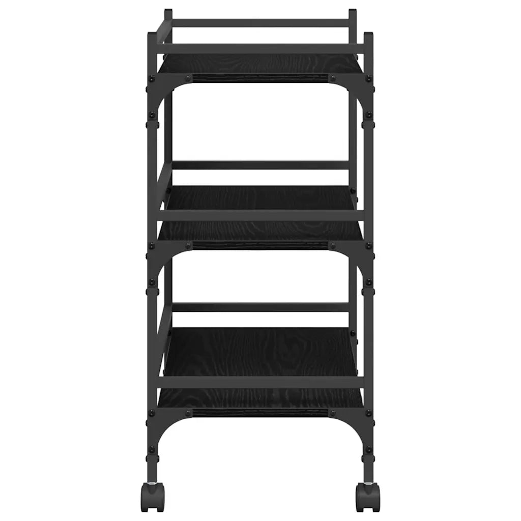 Carrello da Cucina-Scaffale per Cucina Rovere Nero 50 x 35 x 75.5 cm