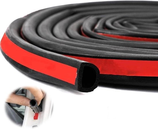 Afdichting in silicone per auto e camion, forma D, 10 mm di larghezza, 8 mm di altezza e 4 metri di lunghezza per protezione efficace delle porte