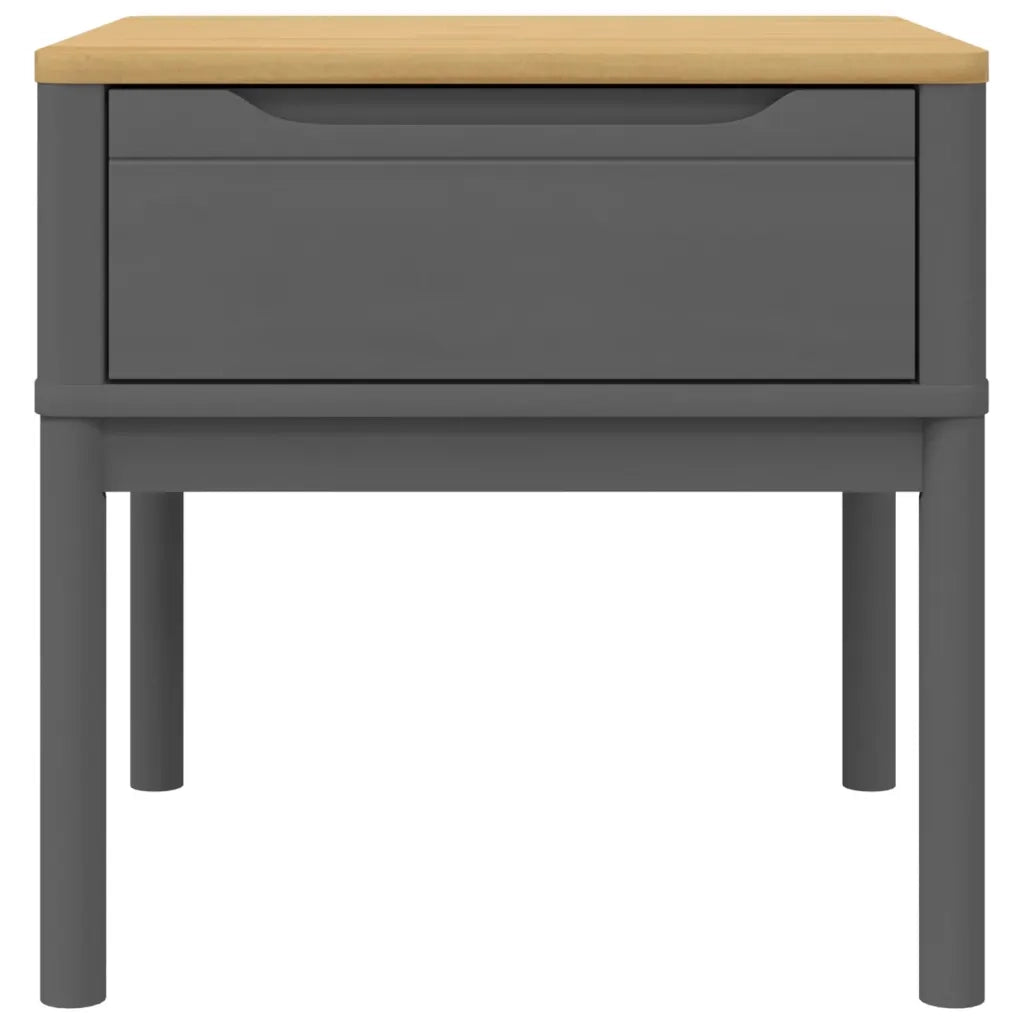 Tavolo per Lampada FLORO Grigio 55x55x54 cm Legno Massello Pino 374028