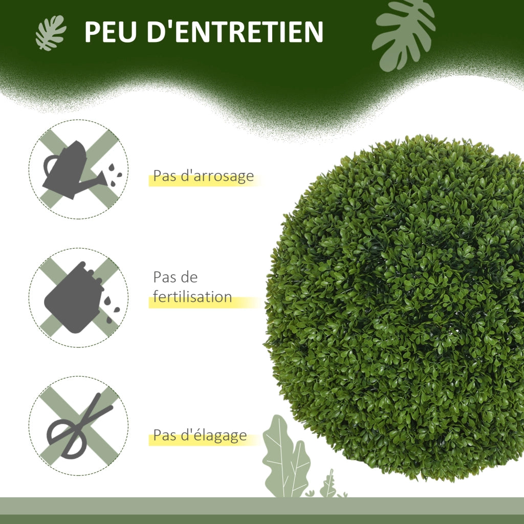 Boule di bosso artificiale decorazione interno esterno ¨C Minimal ¨C 40 cm verde scuro