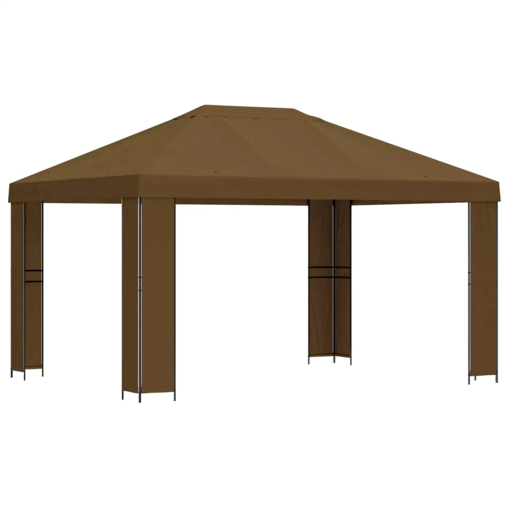 Gazebo 4 × 3 m Tortora Poliestere e Acciaio 190 900378