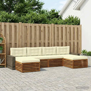 Set divani con cuscino 6 pcs Legno di Acacia Massello
