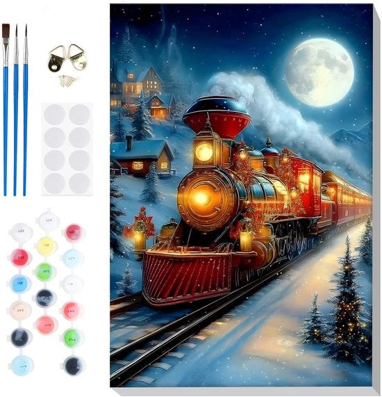 Set di pittura per adulti con lista, set di pittura per adulti, kit di pittura per adulti con pennelli e acrilici, quadro da dipingere per casa, decorazione