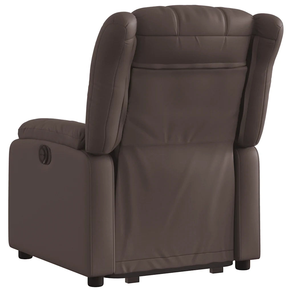 Poltrona Alzapersona Reclinabile Marrone in Similpelle 3205280