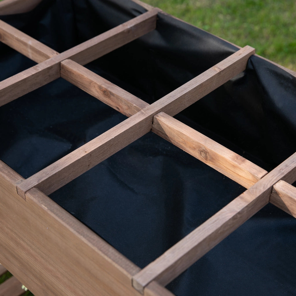 Tavolo da Orto con 8 Scomparti e Ripiani ¨C Zephmum ¨C 123x54x80 cm Marrone