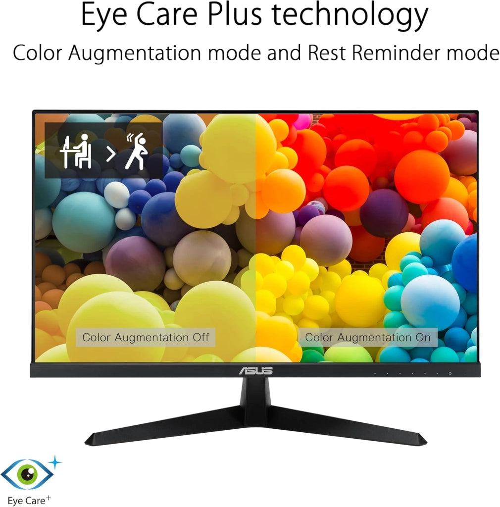 VY279HGE Eye Care Monitor Gaming 27” pollici FHD (1920 x 1080), IPS 144Hz, SmoothMotion, 1ms (MPRT), FreeSync Premium, Tecnologia Eye Care Plus, Filtro Luce Blu, Anti-sfarfallio, Nero