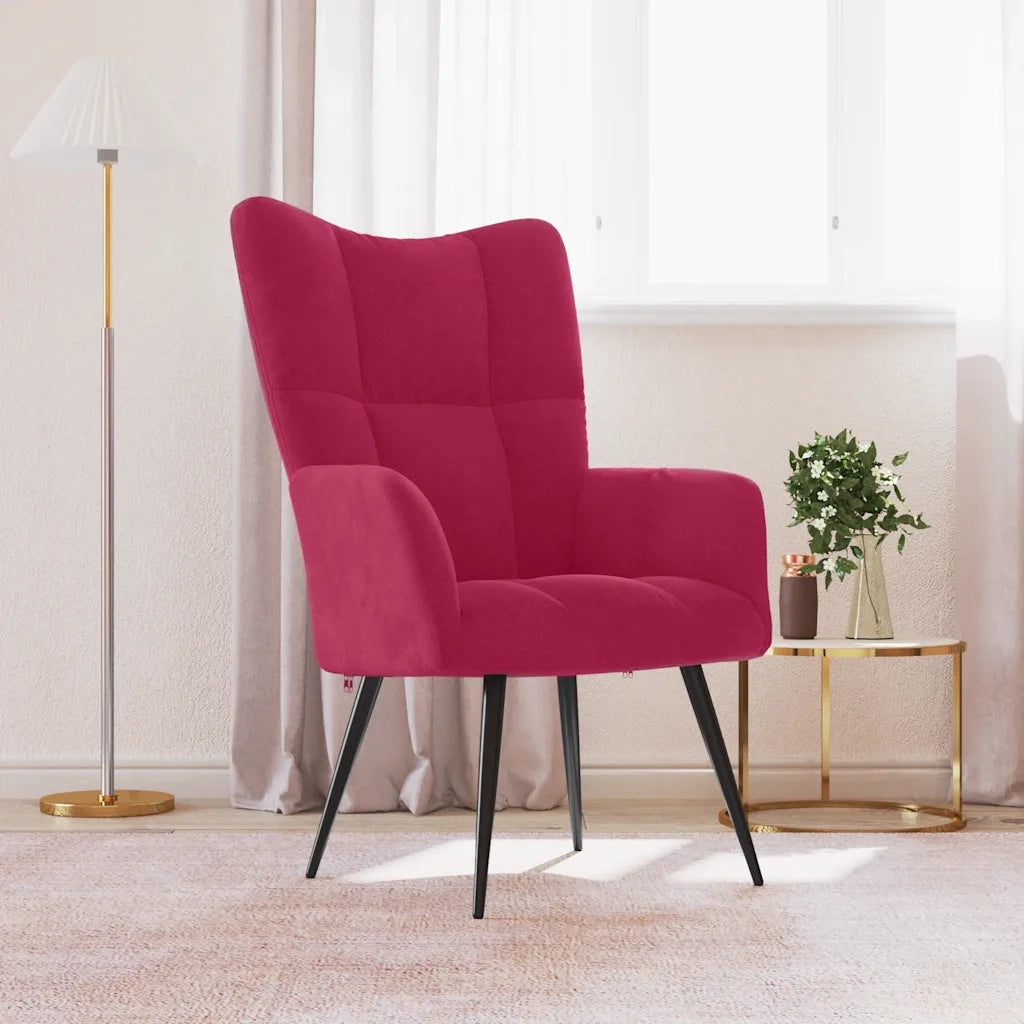 Sedia Relax Rosso Vino in Velluto 328078