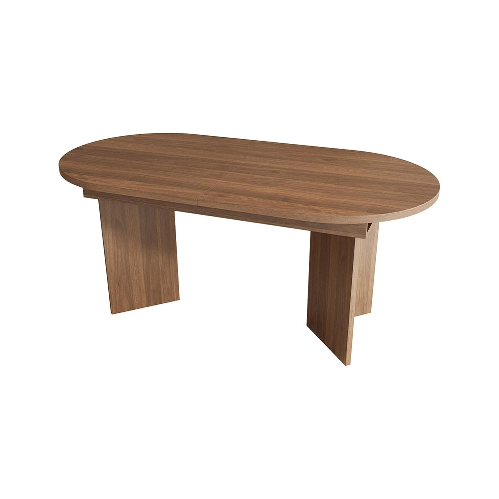 Tavolo allungabile per 6-8 persone - Xylo - 140/180x90 cm - Noce - Bordo arrotondato, piano spesso