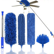 Set di Piume Telescopiche - 5 pezzi - 280 cm - con Tubo Telescopico - Estendibile - Veloce Microfibra - Asciugamani - Lavabile e Rotolabile - Flessibile - Microfibra - Rimozione Effettiva della Sporcizia - Utile per la Pulizia a Casa