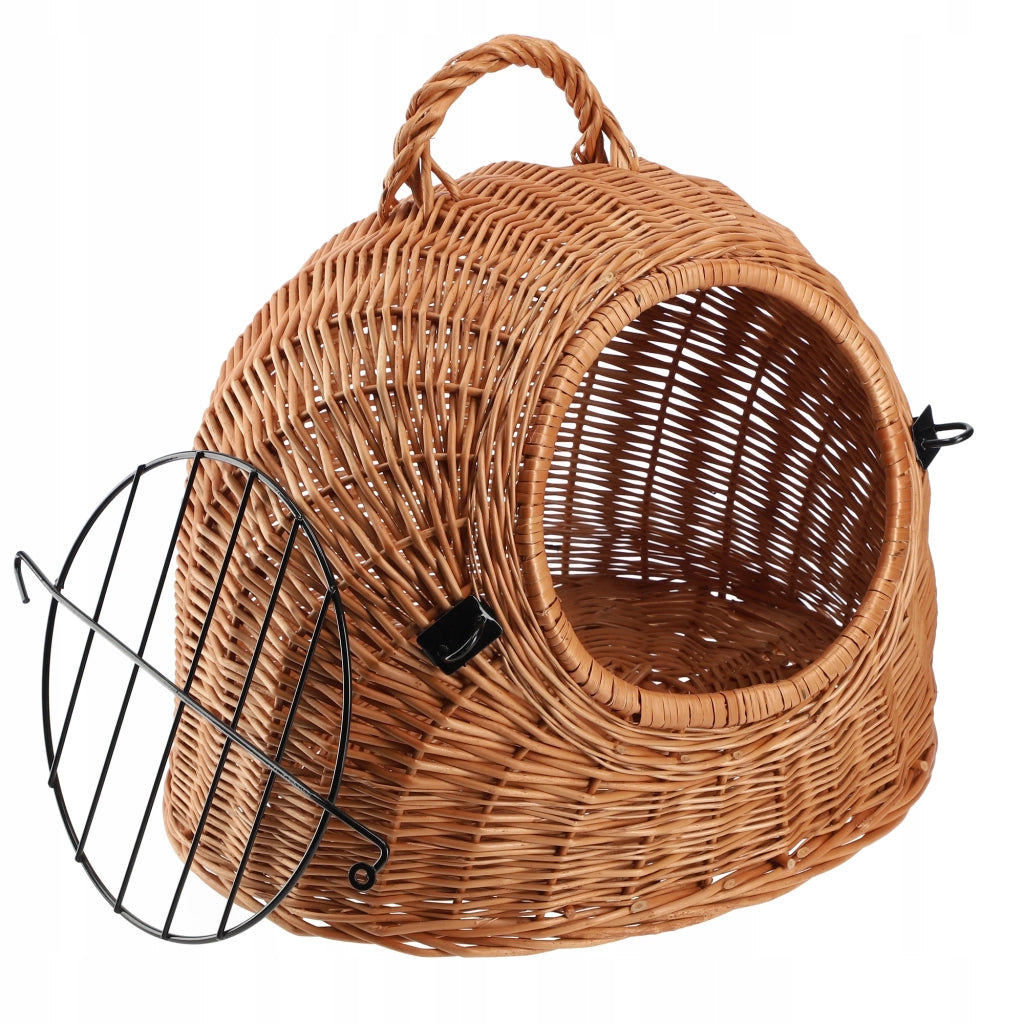Trasportino KADAX per gatti, cani, conigli, gabbia, box in vimini, cesto, solido, 49 cm