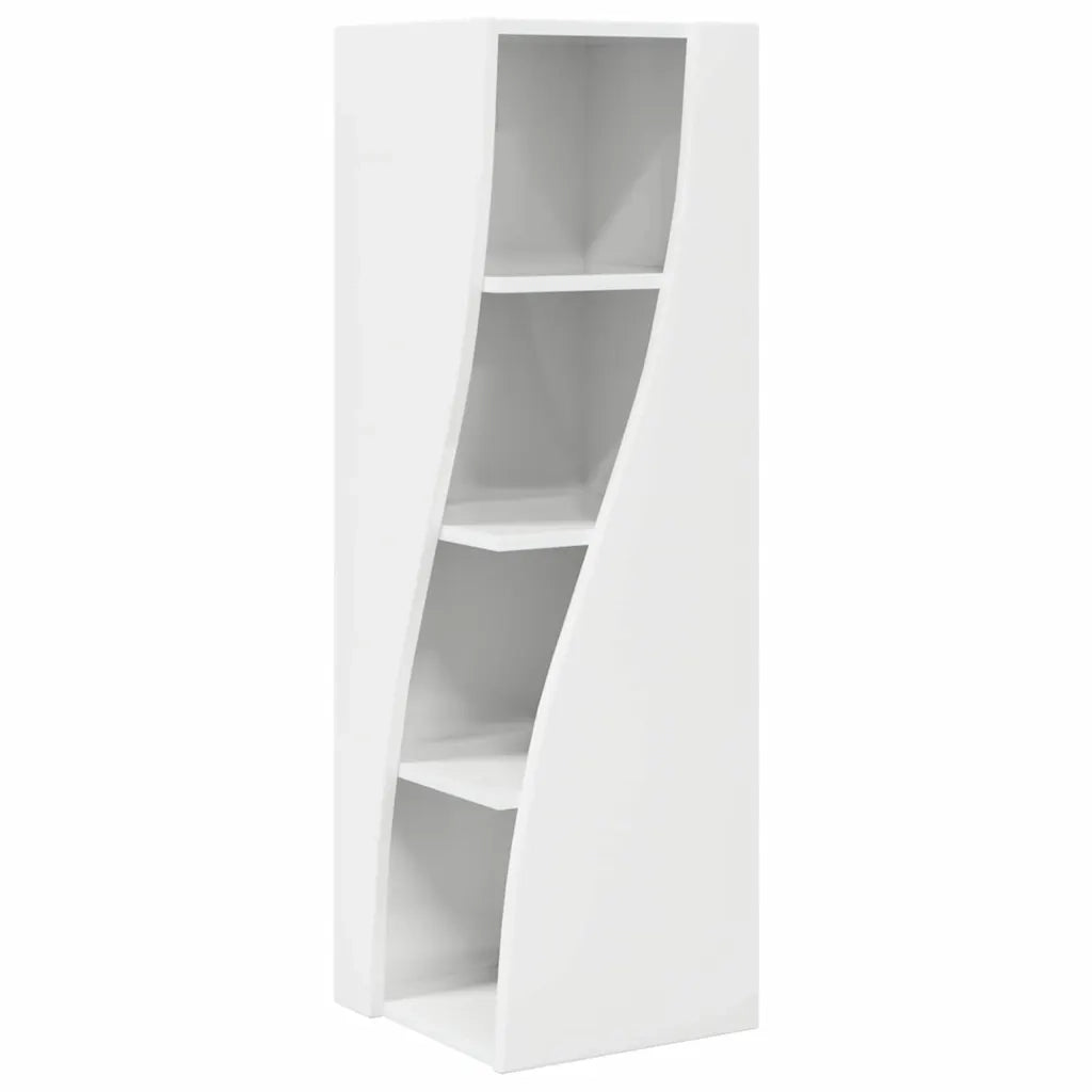 Mobile angolare Bianco Lucido 32x32x102cm Legno multistrato