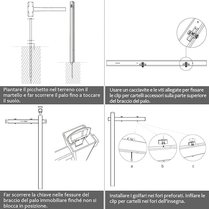 Palo per Cartelli Immobiliari da 183 cm, Palo per Cartelli di Vendita UPVC per Cartelli di Vendita Garage, in Affitto, Vendita Immobiliare, Braccio da 91 cm (Bianco)