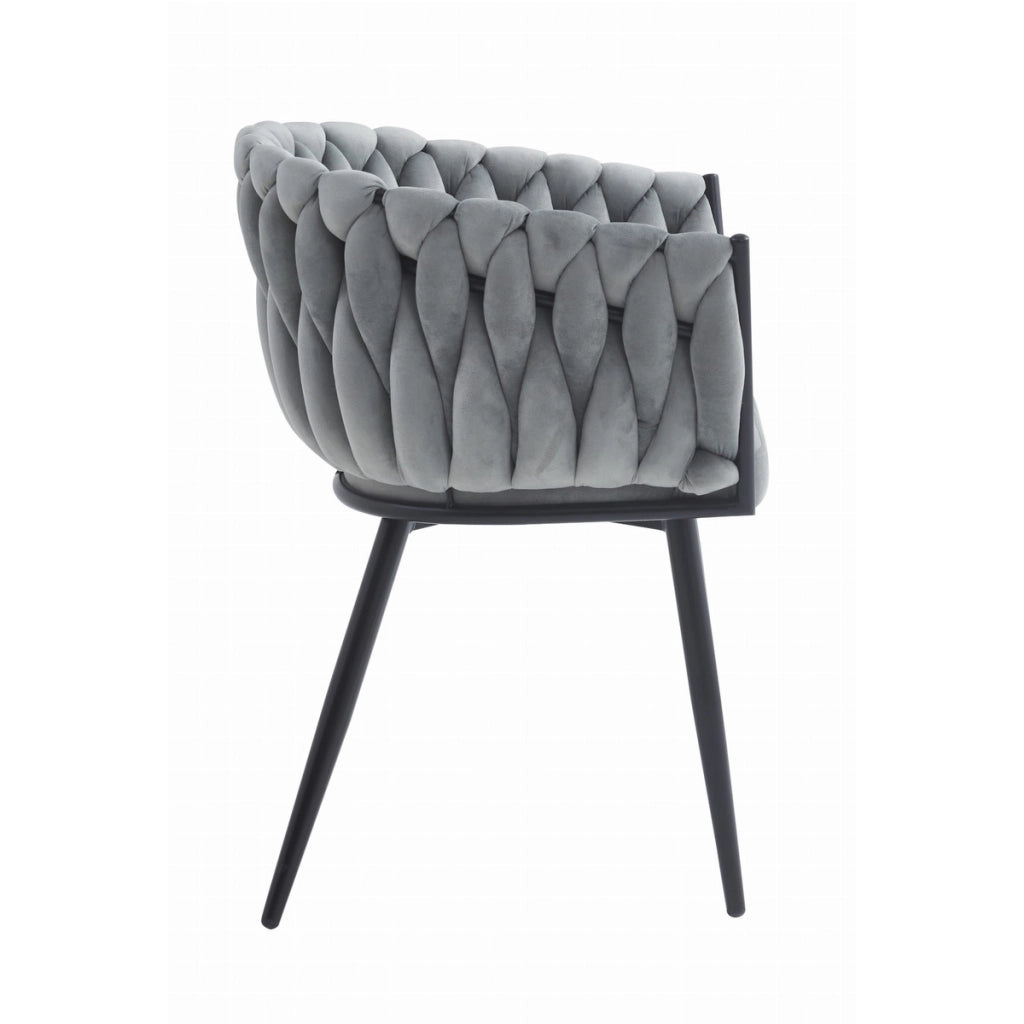 Sedia di design Orion in velluto grigio chiaro