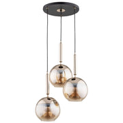Lampadario moderno nero oro Volda 3xE27 Alfa 63066