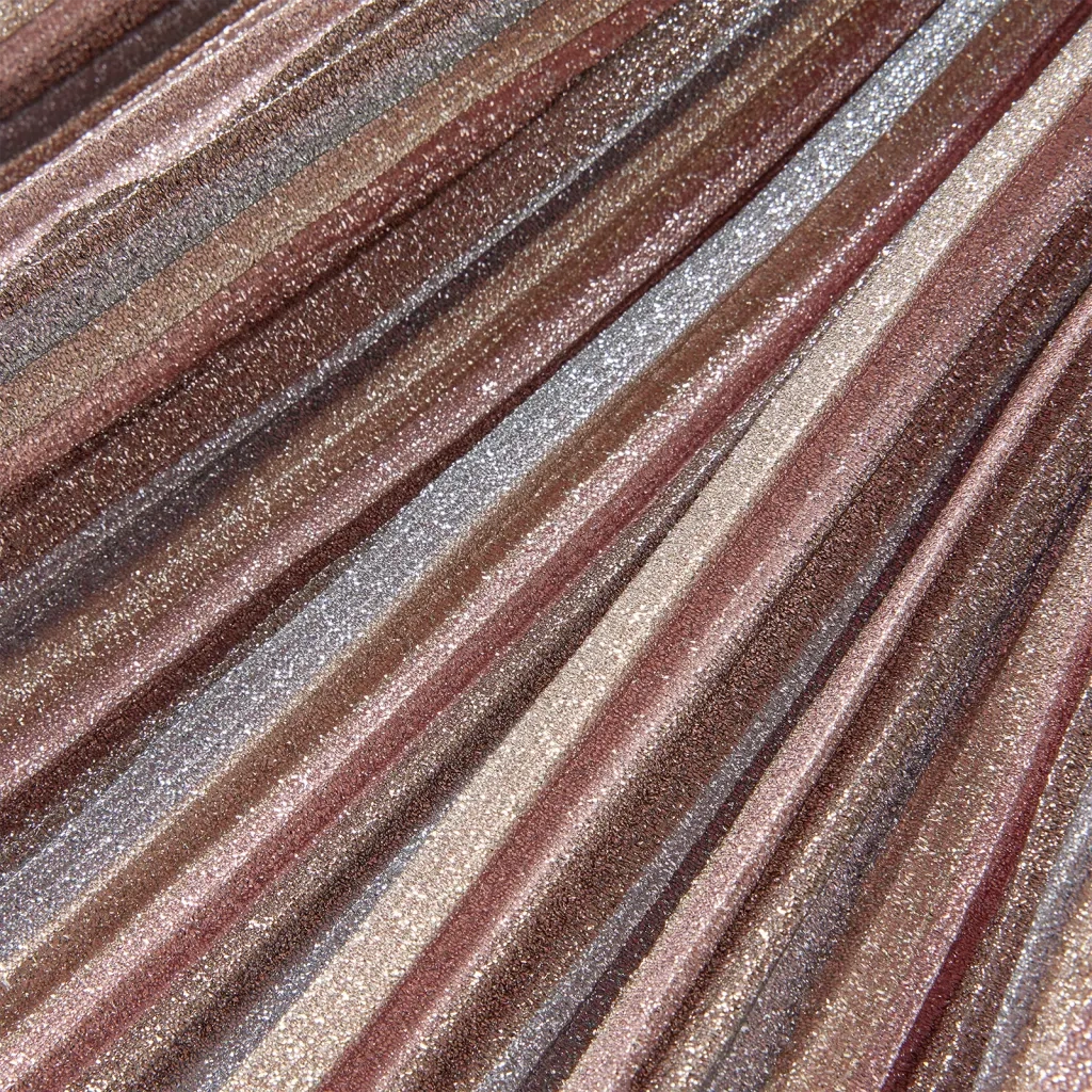Gonna Plissettata da Bambina con Brillantini Marrone e Rosa 104 14555