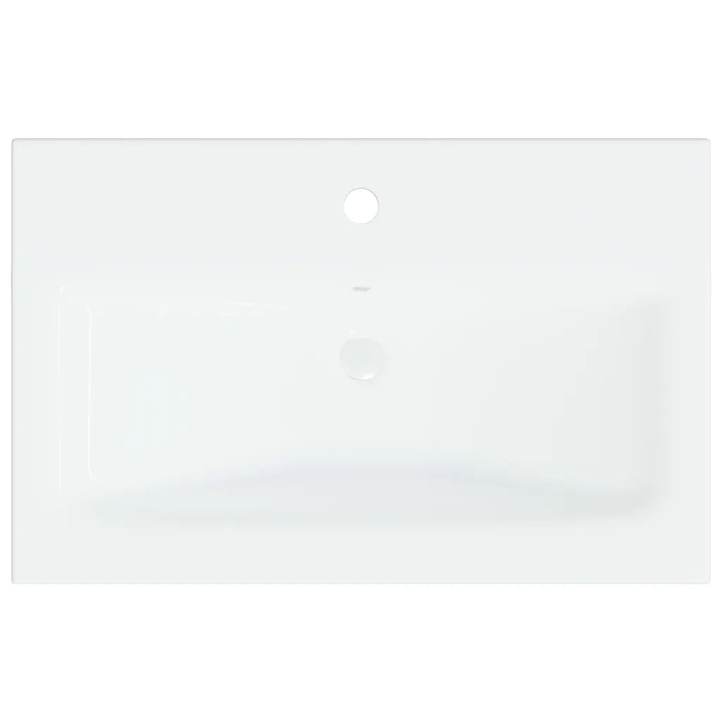Lavabo da Incasso con Rubinetto 61x39x18 cm in Ceramica Bianco 148624