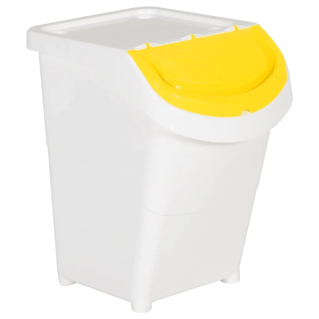 Cestini per Rifiuti Impilabili con Coperchi 3 pz Bianchi PP 120L CFW1856738