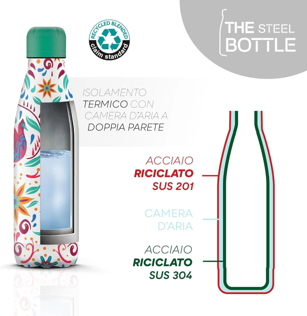 The Steel Bottle Bottiglia termica in Acciaio Inox Capacità 500 ml Chiusura Ermetica - Phoenix
