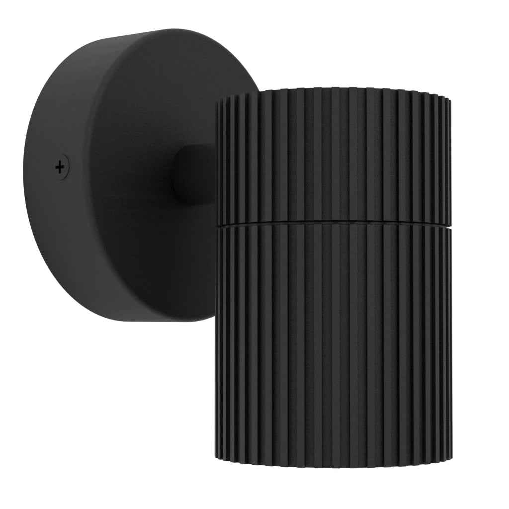 Applique Esterno Moderno Tomelloso Alluminio Nero Trasparente 1 Luce Gu10 Ip44