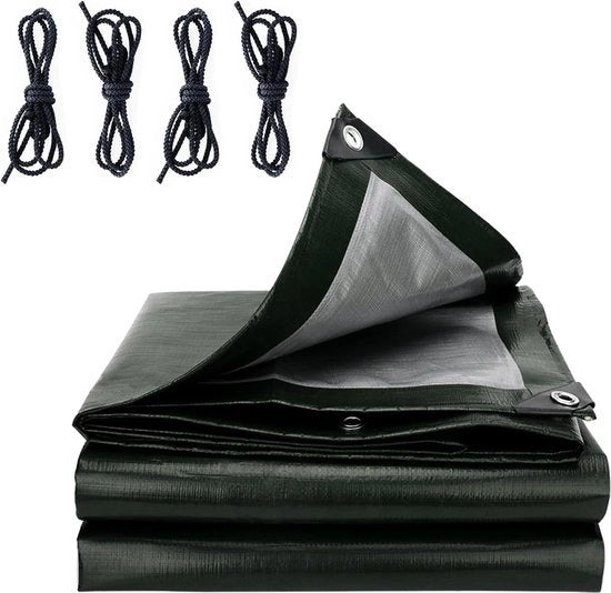 Telaio di copertura tessuto 110 g/m² verde 2x2 m - 4 m² - tarp acqua resistente con anelli e cavi