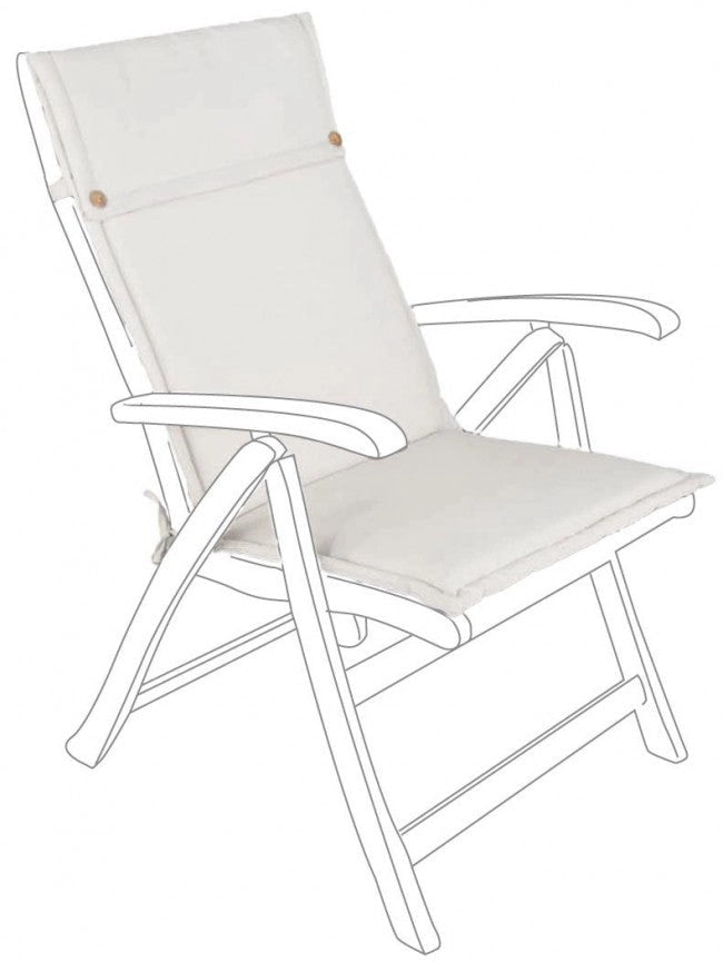 Cuscino Poly180 Naturale Schienale Alto in Tessuto per Esterno