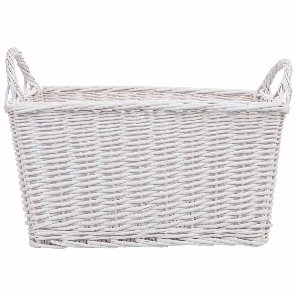 Cestino in vimini bianco 52x40x37h cm