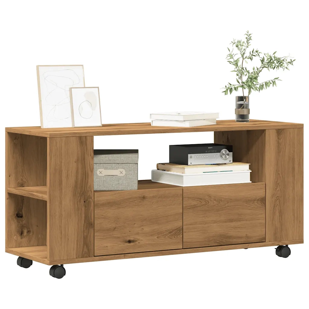 vidaXL Mobile Porta TV con Ruote Artigianale 102x34,5x43 cm Truciolato