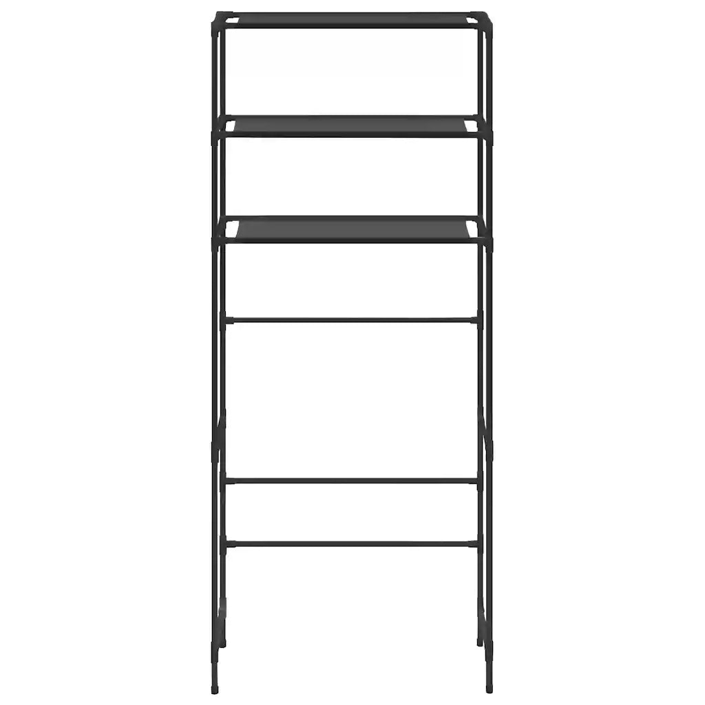 Scaffale per Lavatrice con 3 Ripiani Nero 69x28x169 cm CFW5683860