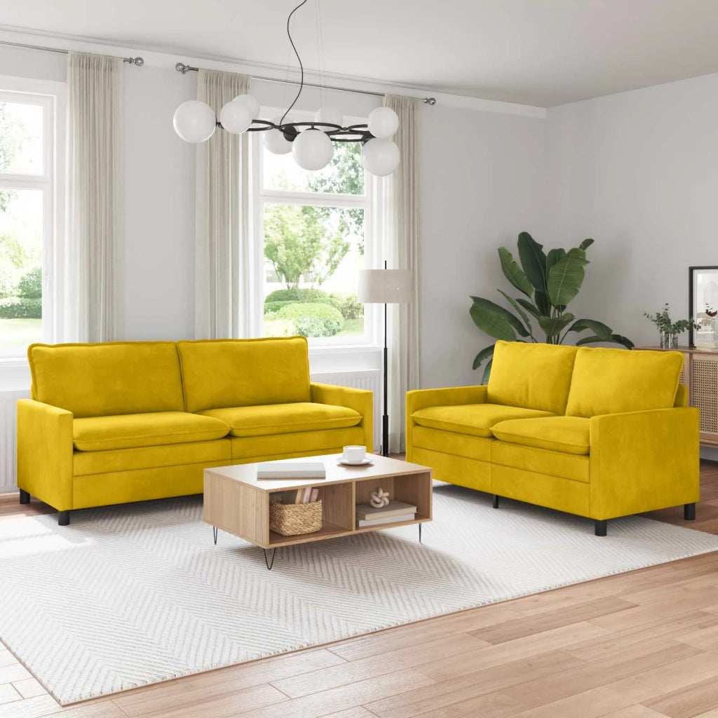 Set di divani 2 pcs Giallo Velluto