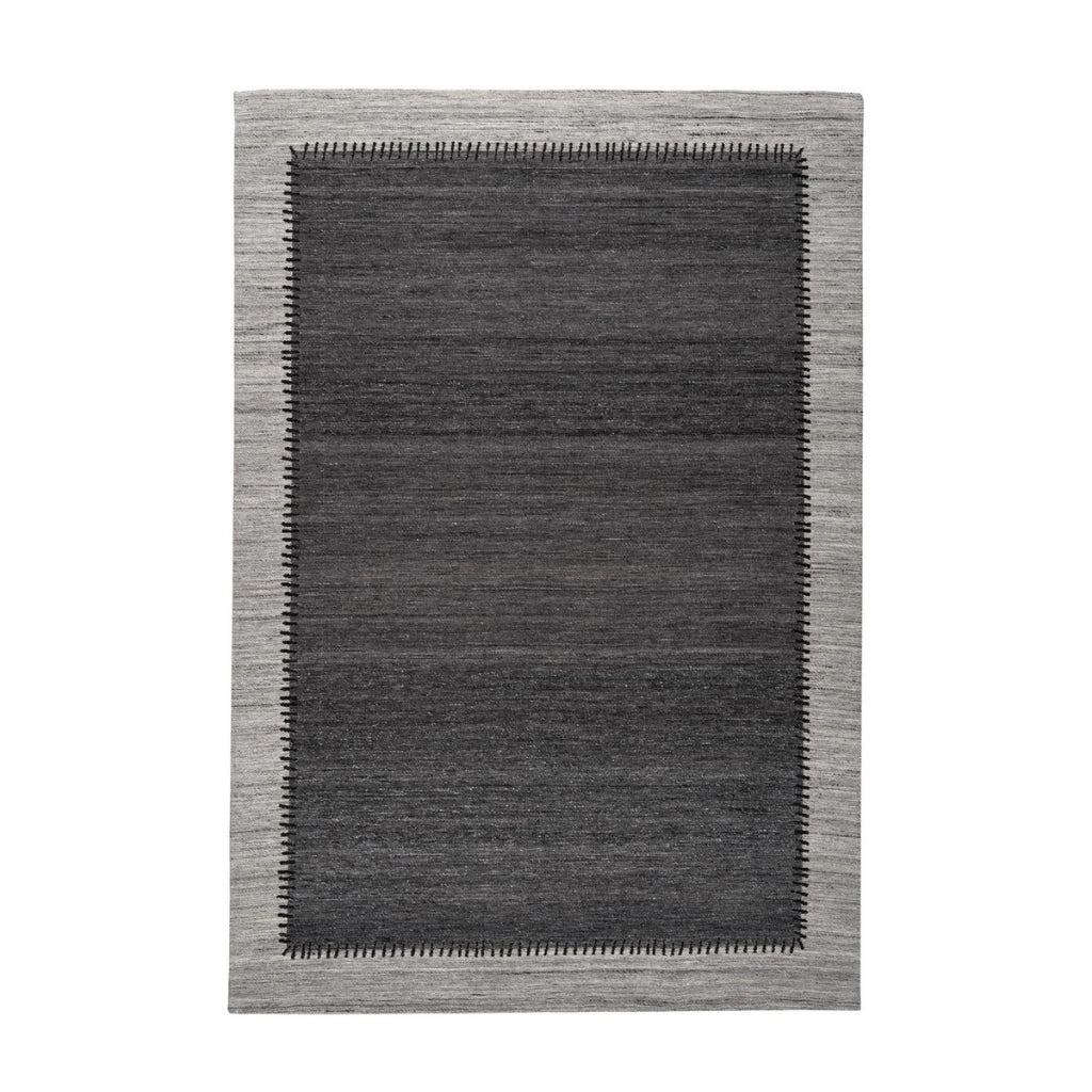 Tappeto Phoenix 300 in Lana Jacquard Antracite e Grigio