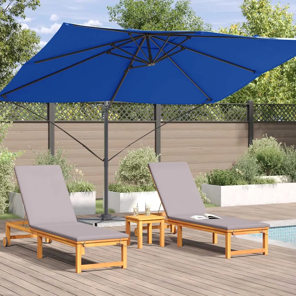 Ombrellone-Ombrello da giardino Azzurro 351 x 250 x 260 cm Poliestere e Alluminio
