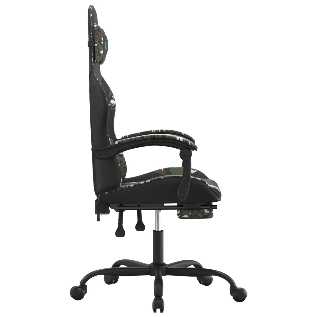 Sedia da Gaming con Poggiapiedi Nero e Mimetico in Similpelle 3143889