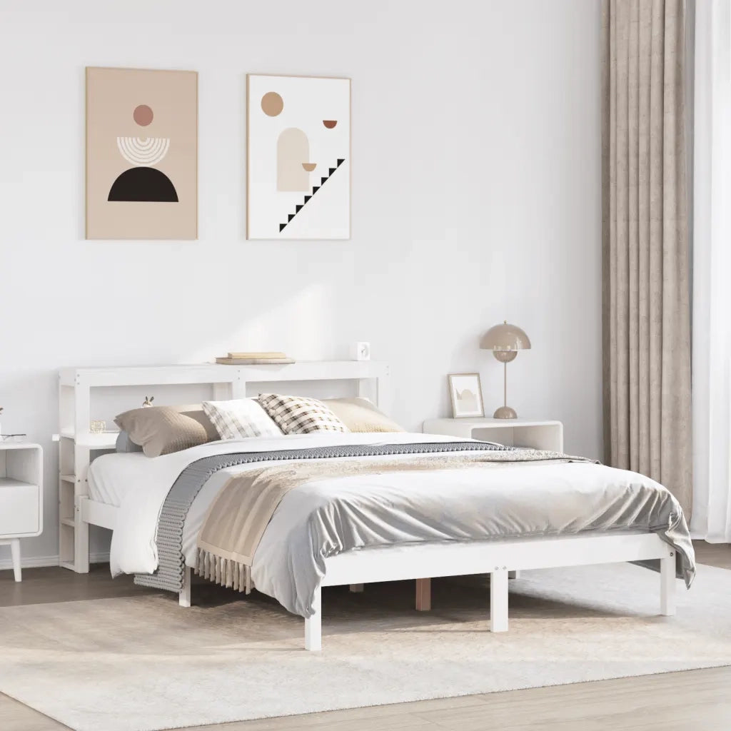 vidaXL Letto senza Materasso Bianco 140x190 cm Legno Massello di Pino