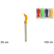 Trade Shop - Set 2pz Bolle Di Sapone 105ml Spada Forma Frutta Gioco Divertimento Bambini 35cm -