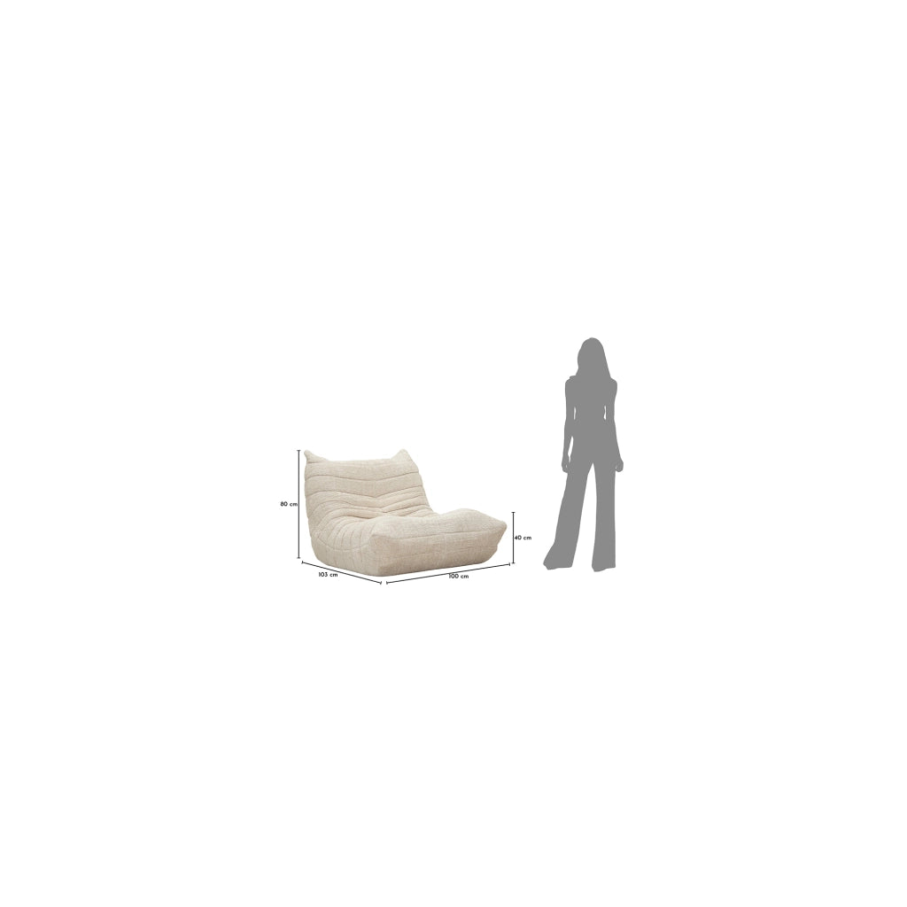 Poltroncina Battam, Poltrona Rivestimento in Tessuto Bouclè, 27x27x108h cm Bianco