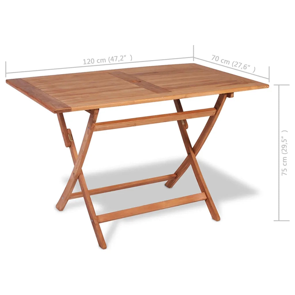 Set da Pranzo per Esterni 5 pz in Legno Massello di Teak