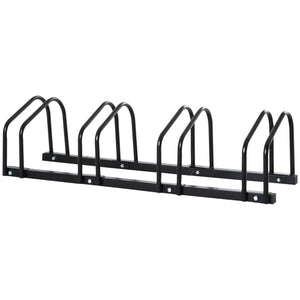 Rastrelliera Porta Biciclette 4 Posti 110x33x27 cm in Acciaio Nero