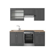 Cucina componibile Fame-Line Oro-antracite rustico/Antracite 200 cm, PL Rovere Vicco