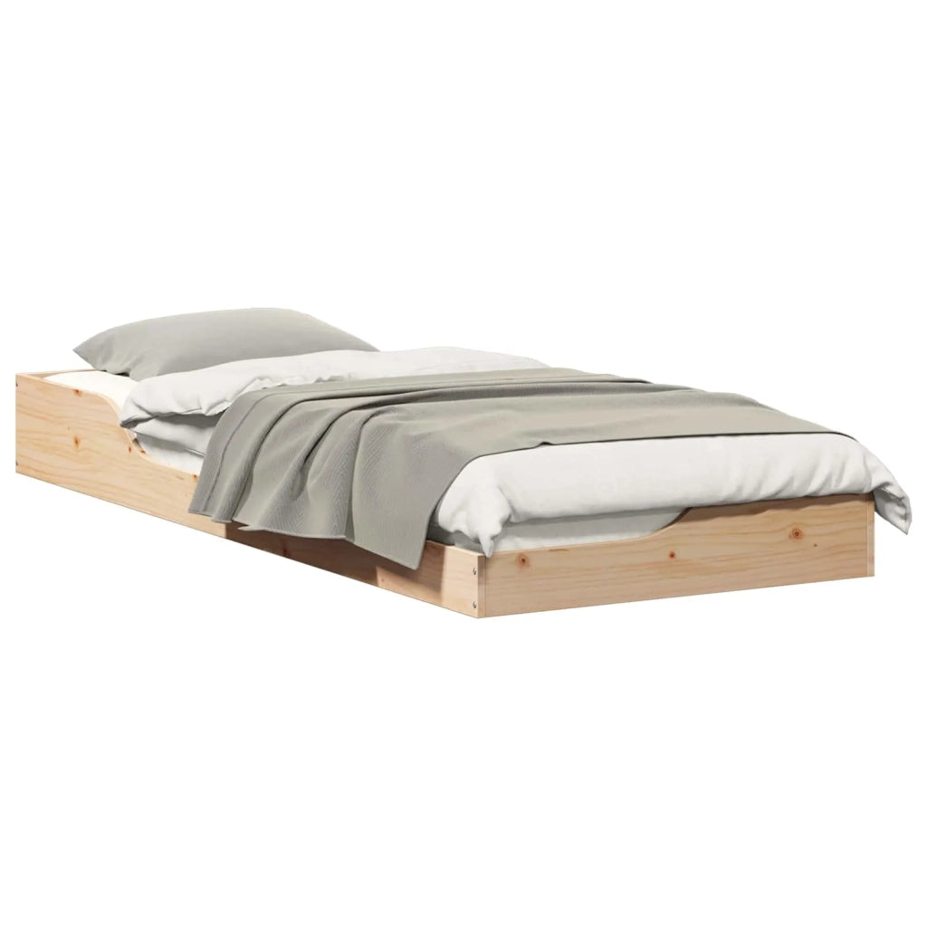 Struttura del letto Marrone 90 x 220 cm Pino massello 873412
