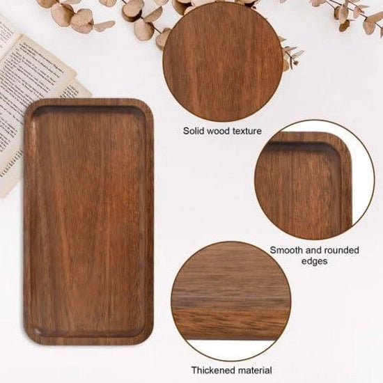 Piatto di servizio decorativo in legno di acacia per tè, caffè, dolci