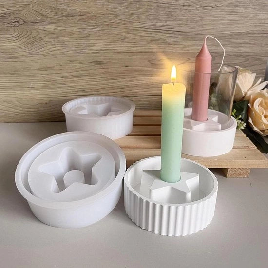 Siliconi gusci per stampi a forma di angolo 2 pezzi stella e cerchio - Gusci per stampi in silicone per stampi a forma di angolo per carrelli e lampade da tavolo