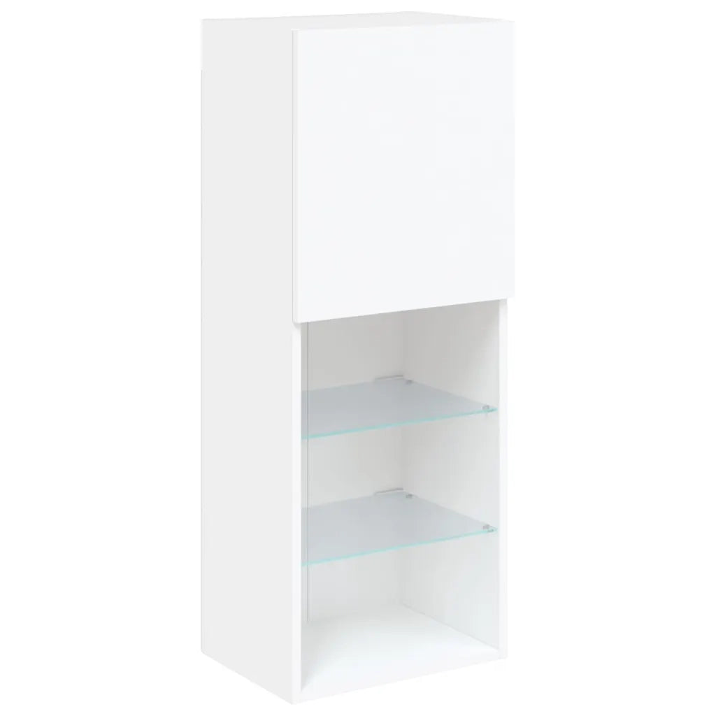 Mobili TV a Muro con LED 5pz Bianchi in Legno Multistrato 3216690