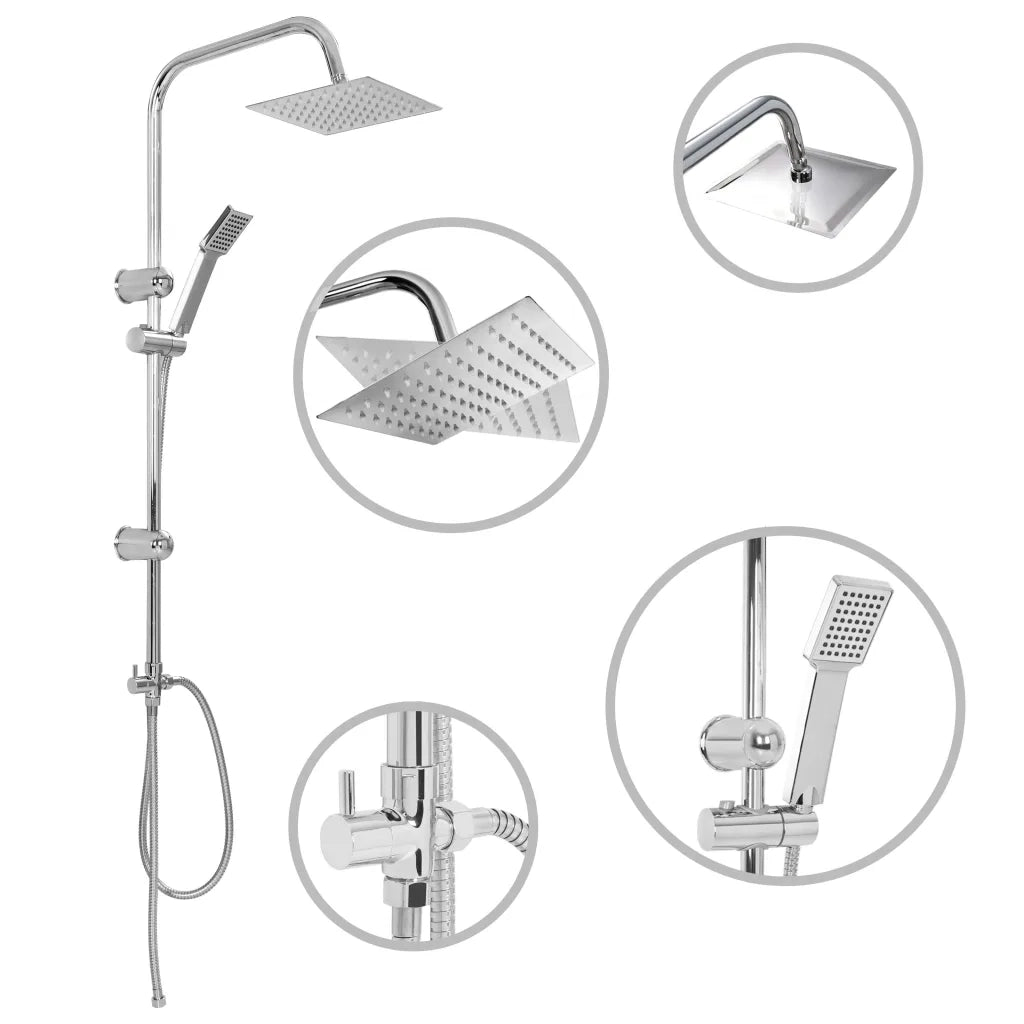 Set per Doccia a Doppio Soffione con Doccetta Acciaio Inox CFW7659189