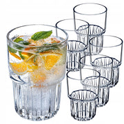 Set di 6 bicchieri KADAX per bevande fredde da 320 ml con superficie a coste.