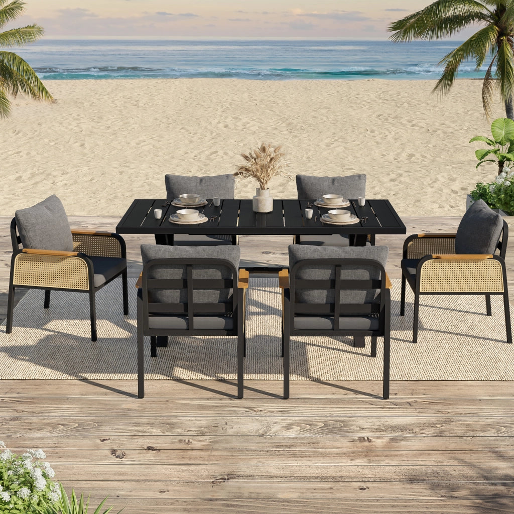 Set Divano da Esterno ¨C Xylo ¨C Polyrattan, Cuscini Inclusi, Struttura in Metallo