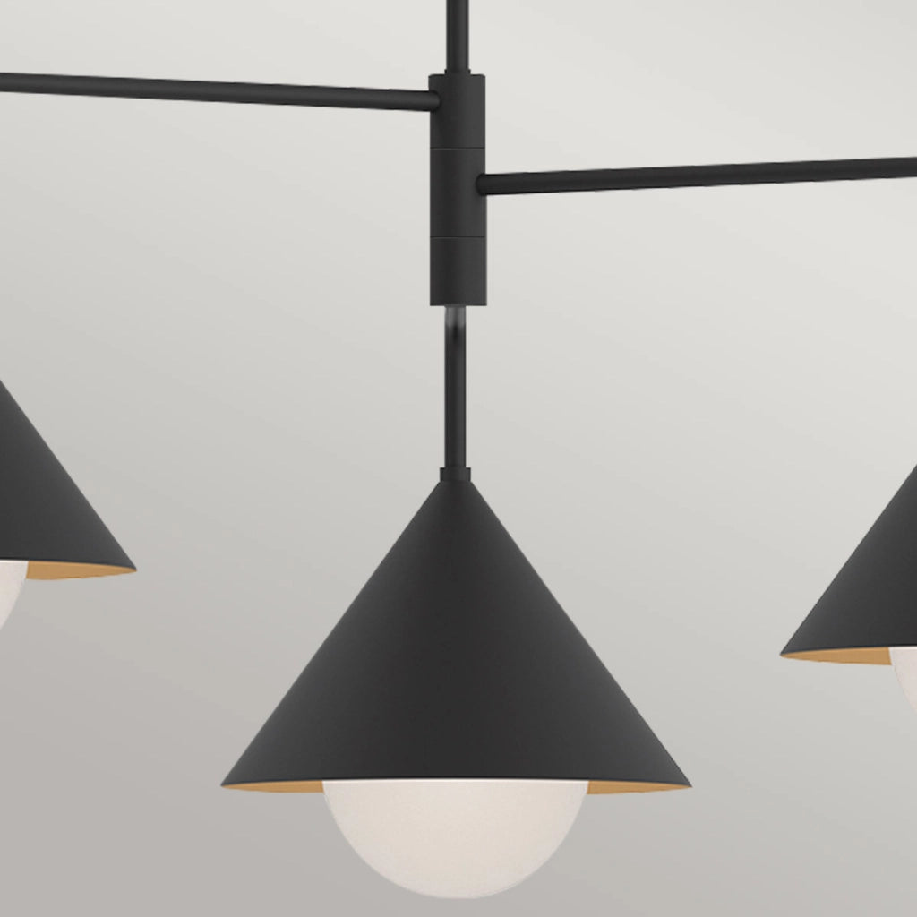 Lampada sospensione Japandi 3 luci nera REMYCK Alora
