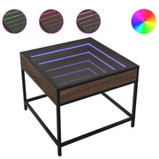 Tavolino da salotto | Tavolino da caff¨¨ | Tavolino da Soggiorno con LED Infinity Rovere Marrone 50x50x41 cm