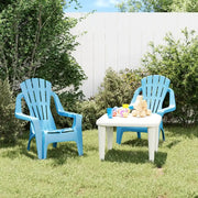 Sedie Giardino 2pz Bambini Blu 37x34x44cm PP Aspetto in Legnocod mxl 129837